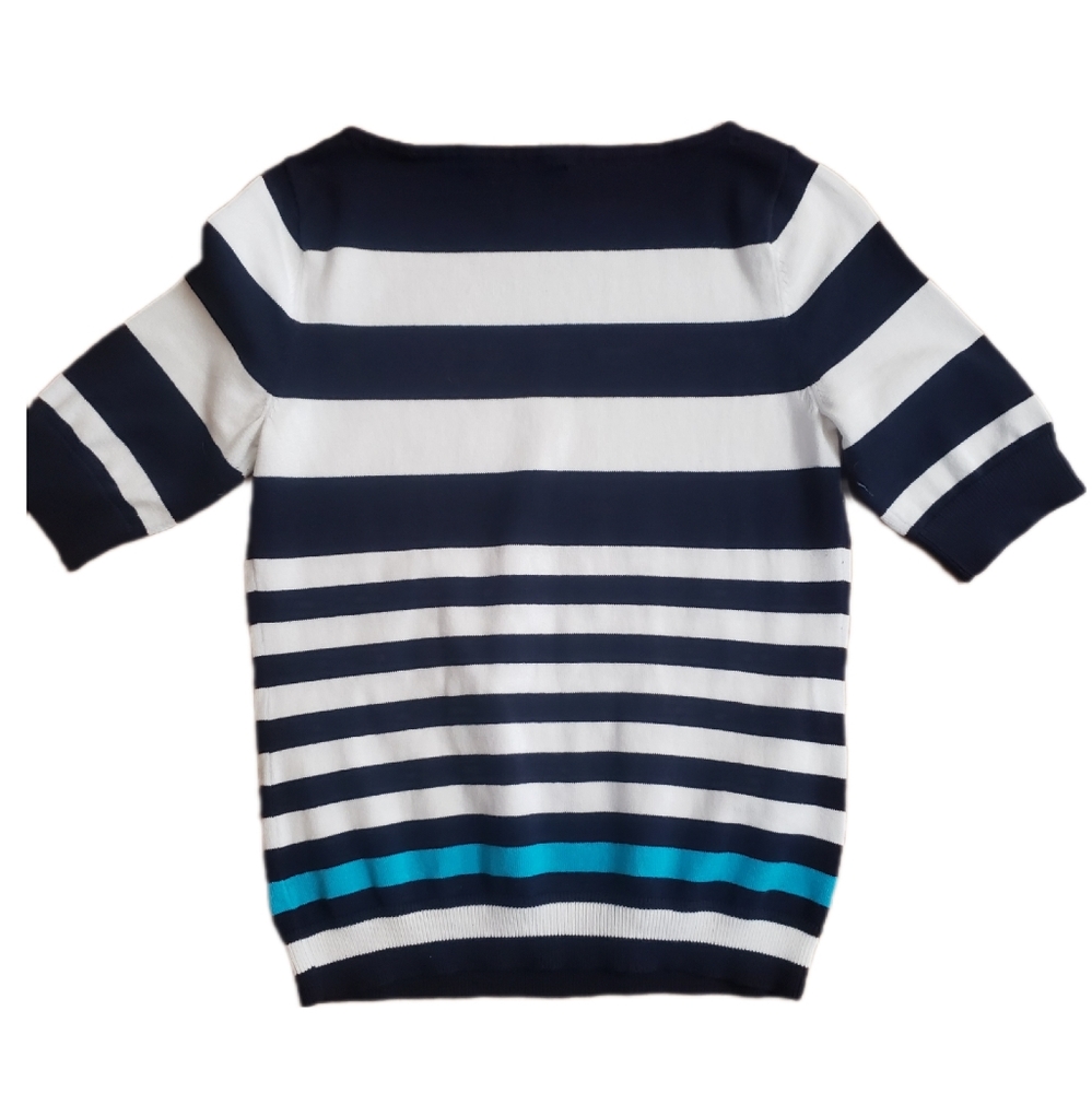 RALPH LAUREN Navy, White, & Turquoise Shirt (L)